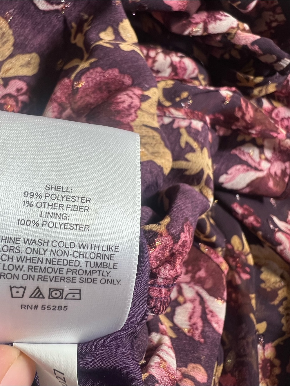 Express Dress Floral Print Ruffle Mini Dress Elastic Wrist Size Medium - Picture 6 of 6